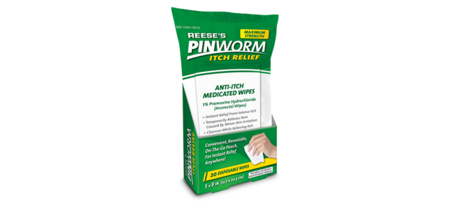 New - Reese's Pinworm Itch Relief Wipes